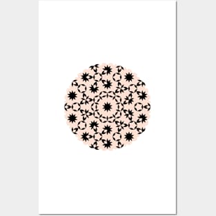 Penrose Pattern Peach & Black Fashion Print Posters and Art